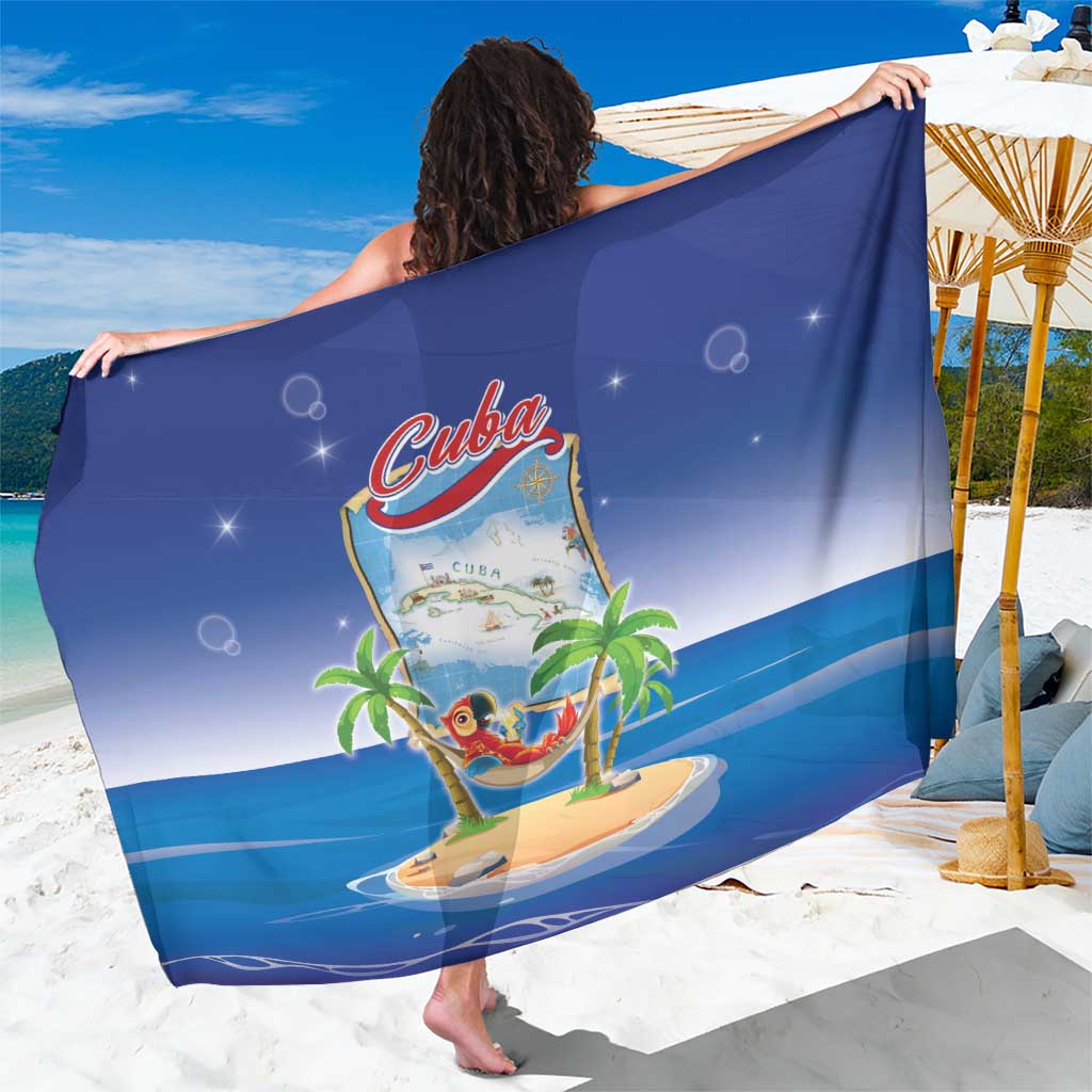 Cuba Sarong Funny Macaw Decorative Map
