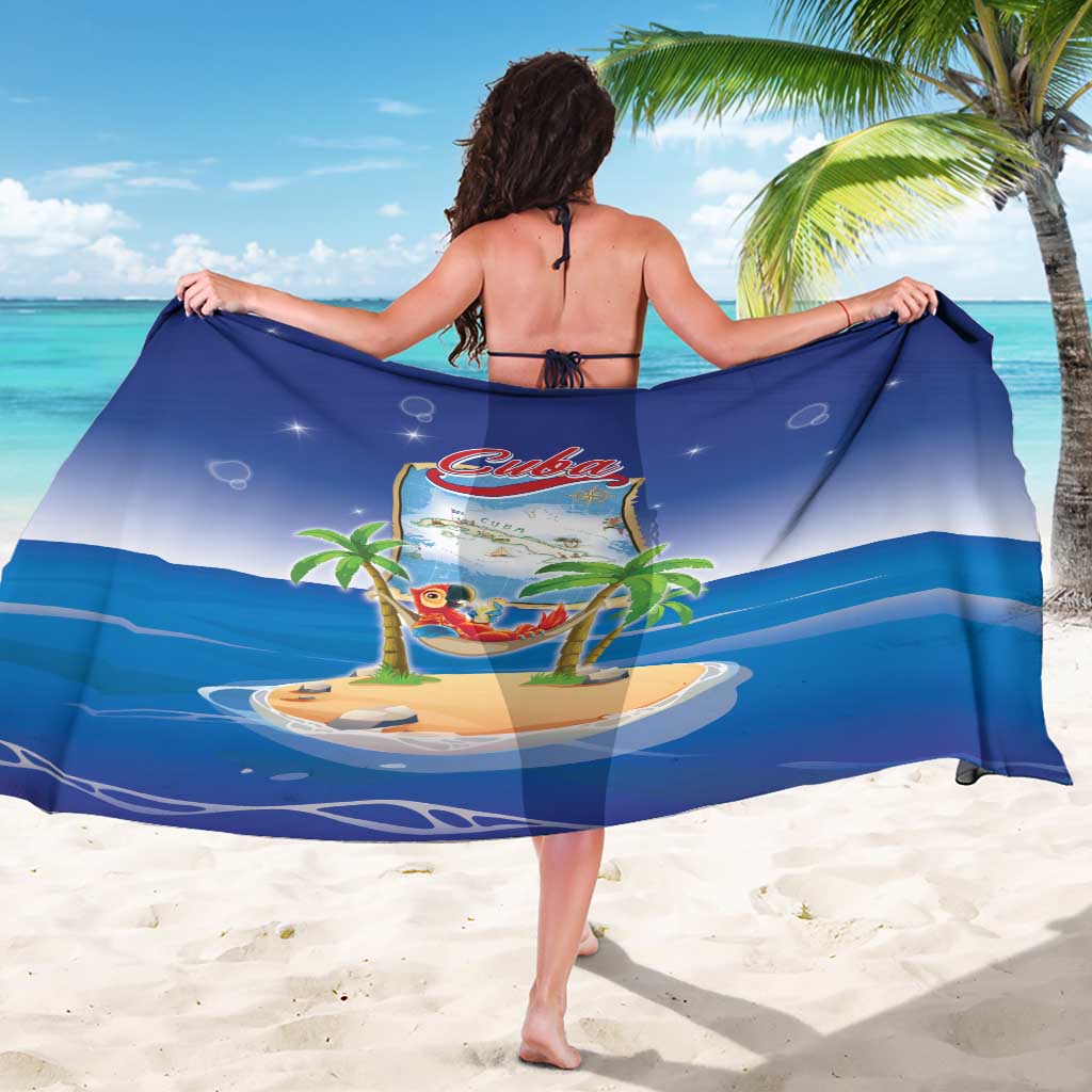 Cuba Sarong Funny Macaw Decorative Map