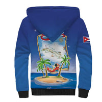 Cuba Sherpa Hoodie Funny Macaw Decorative Map