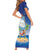 Cuba Short Sleeve Bodycon Dress Funny Macaw Decorative Map