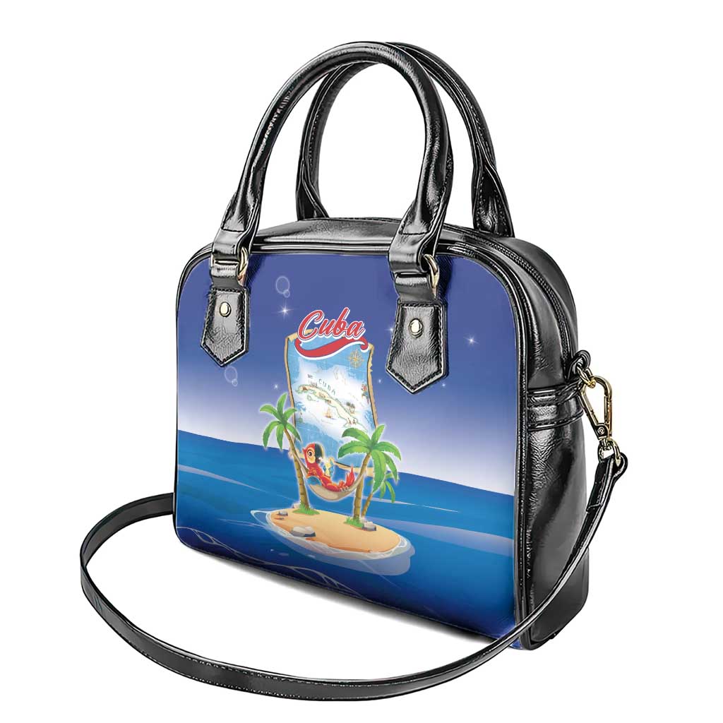 Cuba Shoulder Handbag Funny Macaw Decorative Map