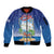 Cuba Sleeve Zip Bomber Jacket Funny Macaw Decorative Map