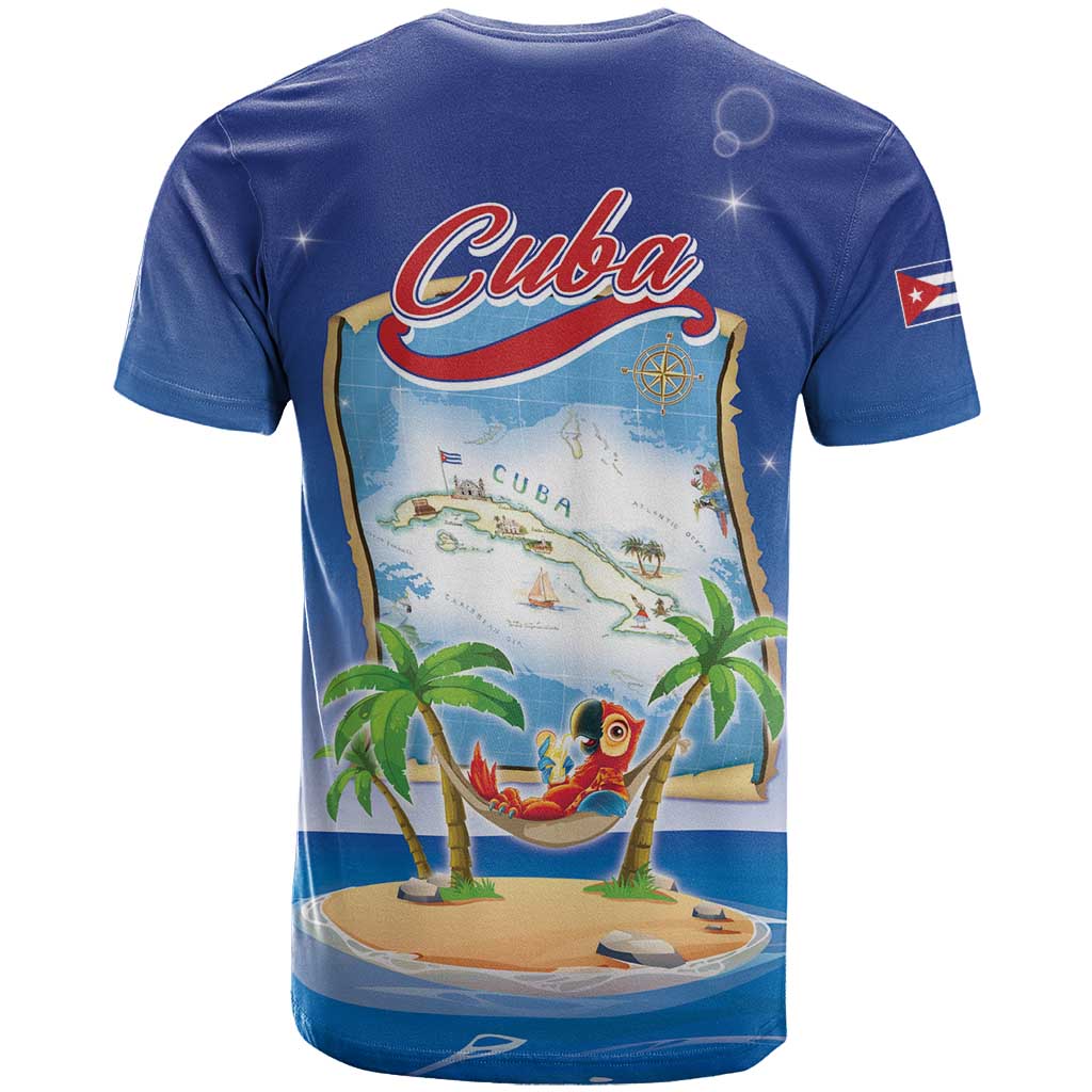 Cuba T Shirt Funny Macaw Decorative Map
