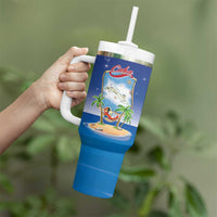 Cuba Tumbler With Handle Funny Macaw Decorative Map