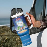 Cuba Tumbler With Handle Funny Macaw Decorative Map