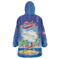Cuba Wearable Blanket Hoodie Funny Macaw Decorative Map