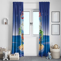 Cuba Window Curtain Funny Macaw Decorative Map