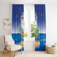 Cuba Window Curtain Funny Macaw Decorative Map