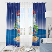 Cuba Window Curtain Funny Macaw Decorative Map