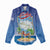Cuba Women Casual Shirt Funny Macaw Decorative Map
