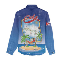 Cuba Women Casual Shirt Funny Macaw Decorative Map