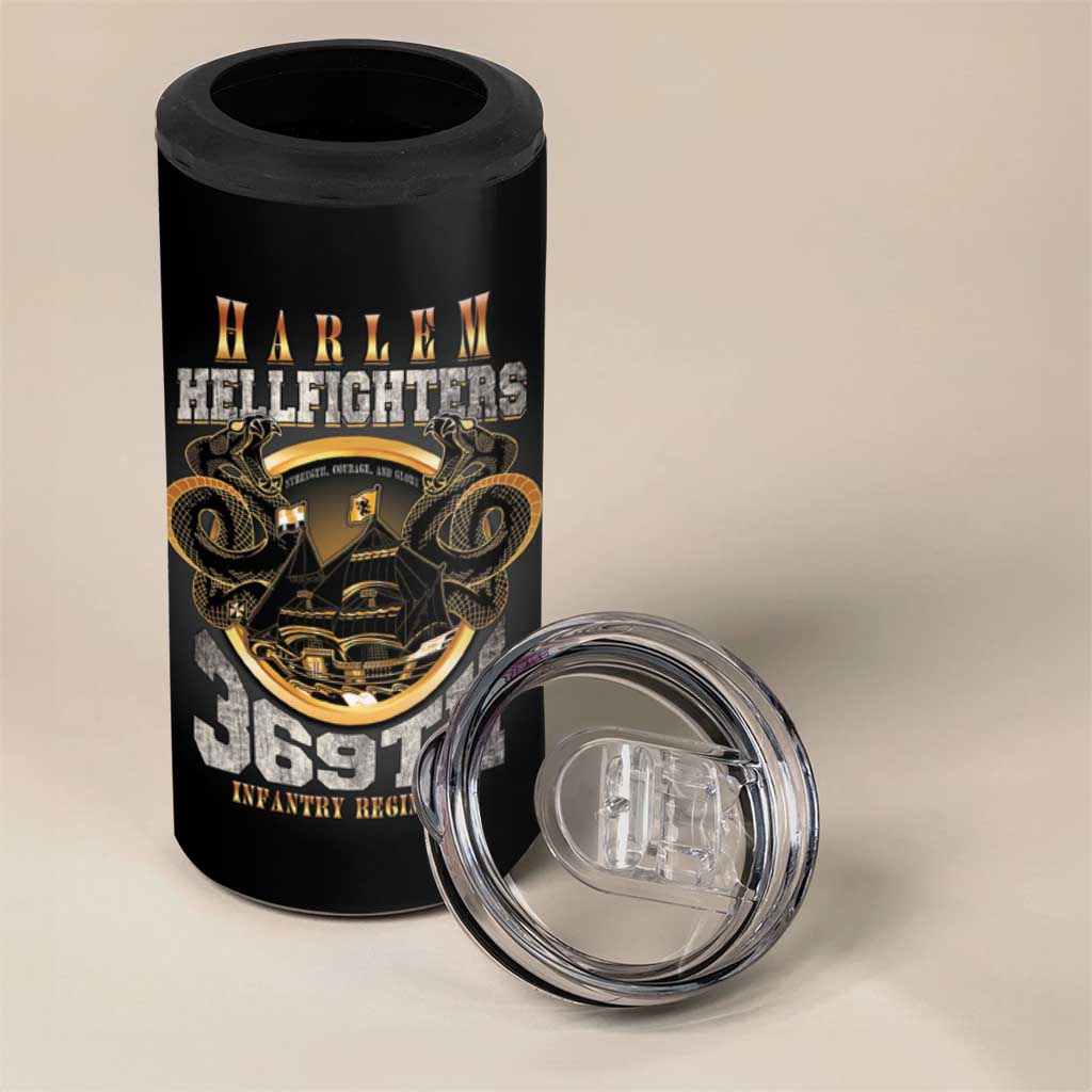 Never Forget Harlem Hellfighters 4 in 1 Can Cooler Tumbler Strength Courage And Glory