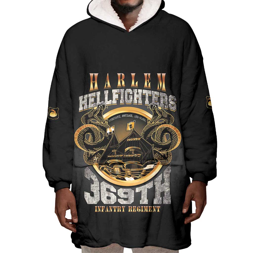 Never Forget Harlem Hellfighters Wearable Blanket Hoodie Strength Courage And Glory