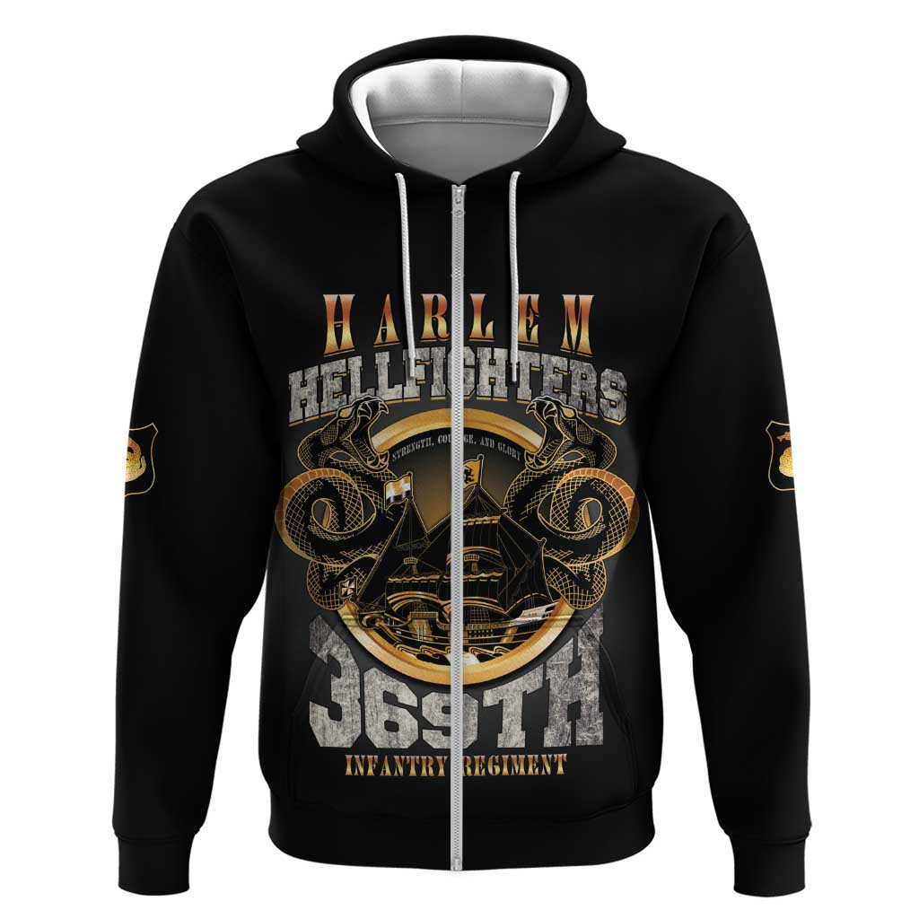 Never Forget Harlem Hellfighters Zip Hoodie Strength Courage And Glory