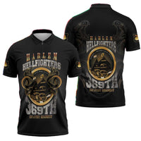 Never Forget Harlem Hellfighters Zipper Polo Shirt Strength Courage And Glory