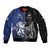 New Zealand And Scotland Rugby Custom Bomber Jacket Maori Tiki With Thistle Together