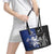 New Zealand And Scotland Rugby Leather Tote Bag Maori Tiki With Thistle Together
