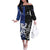 New Zealand And Scotland Rugby Custom Off The Shoulder Long Sleeve Dress Maori Tiki With Thistle Together