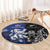 New Zealand And Scotland Rugby Round Carpet Maori Tiki With Thistle Together