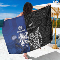 New Zealand And Scotland Rugby Sarong Maori Tiki With Thistle Together