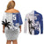 Fiji And Scotland Rugby Custom Couples Matching Off Shoulder Short Dress and Long Sleeve Button Shirt Fijian Palm Tree With Thistle Together