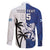 Fiji And Scotland Rugby Custom Family Matching Off Shoulder Short Dress and Hawaiian Shirt Fijian Palm Tree With Thistle Together