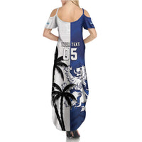 Fiji And Scotland Rugby Custom Family Matching Summer Maxi Dress and Hawaiian Shirt Fijian Palm Tree With Thistle Together