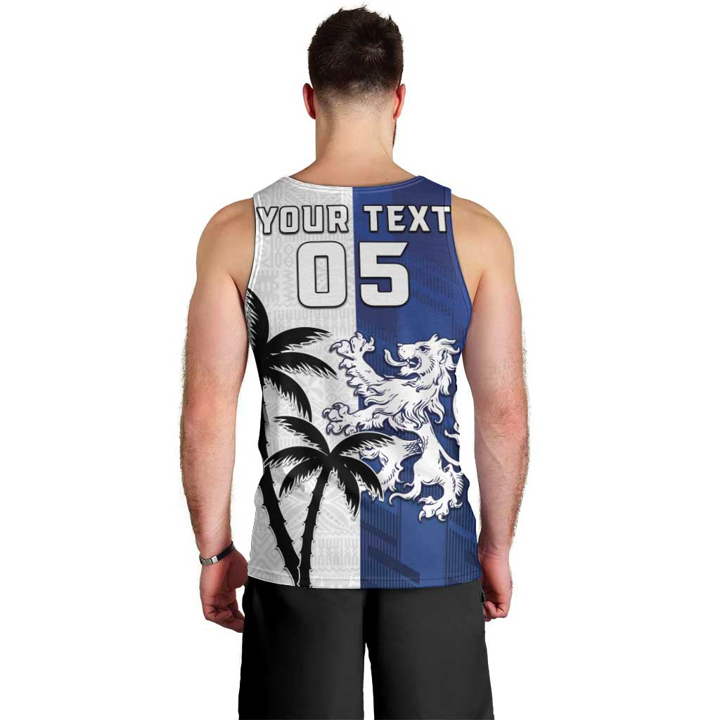 Fiji And Scotland Rugby Custom Men Tank Top Fijian Palm Tree With Thistle Together