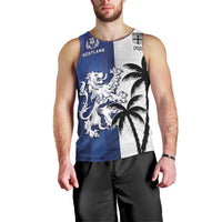 Fiji And Scotland Rugby Custom Men Tank Top Fijian Palm Tree With Thistle Together