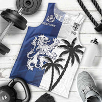 Fiji And Scotland Rugby Custom Men Tank Top Fijian Palm Tree With Thistle Together