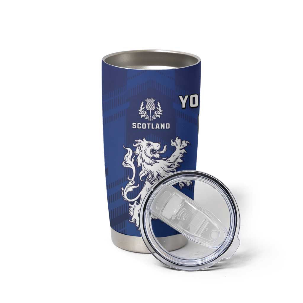 Fiji And Scotland Rugby Custom Tumbler Cup Fijian Palm Tree With Thistle Together