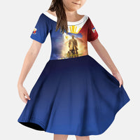 Philippines Kid Short Sleeve Dress Maligayang Araw Ng Kalayaan