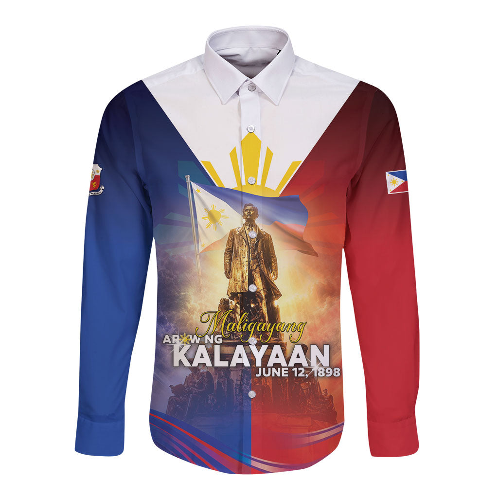 Philippines Long Sleeve Button Shirt Maligayang Araw Ng Kalayaan