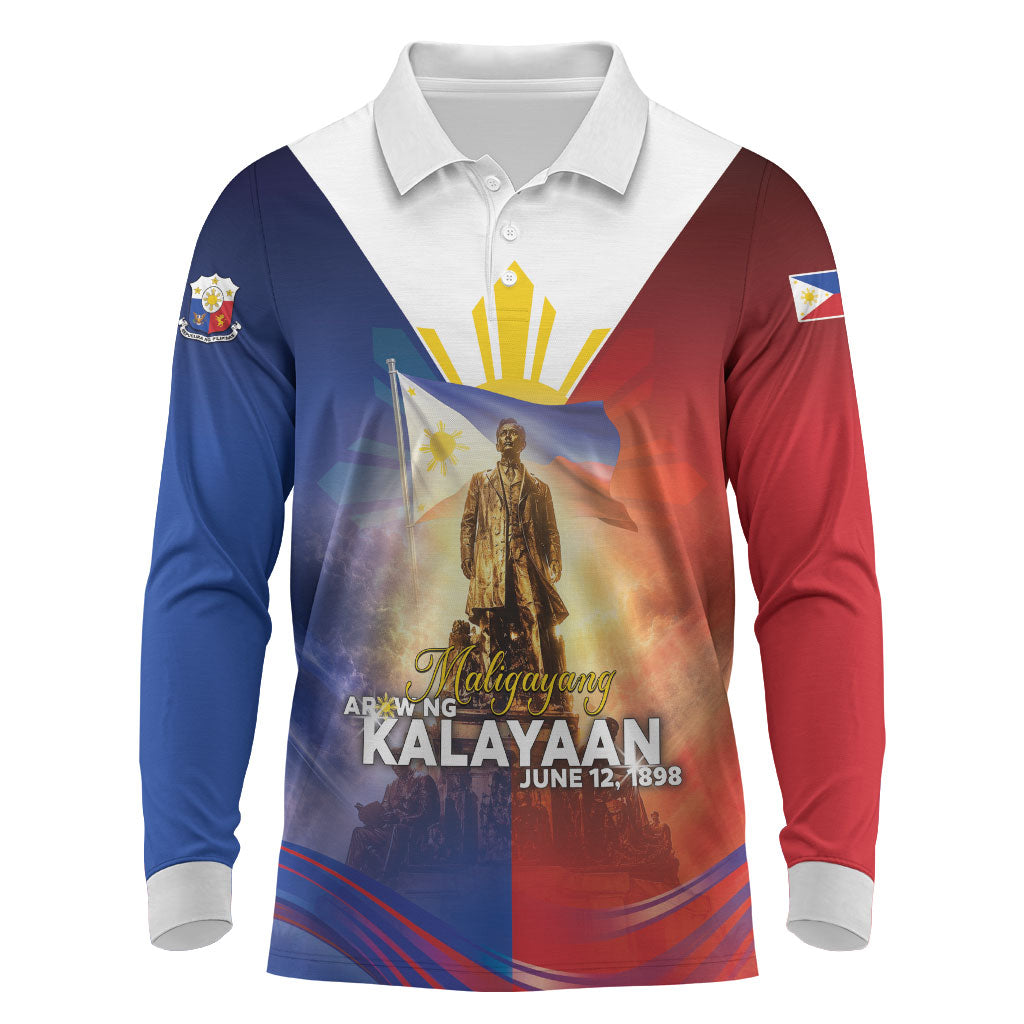 Philippines Long Sleeve Polo Shirt Maligayang Araw Ng Kalayaan