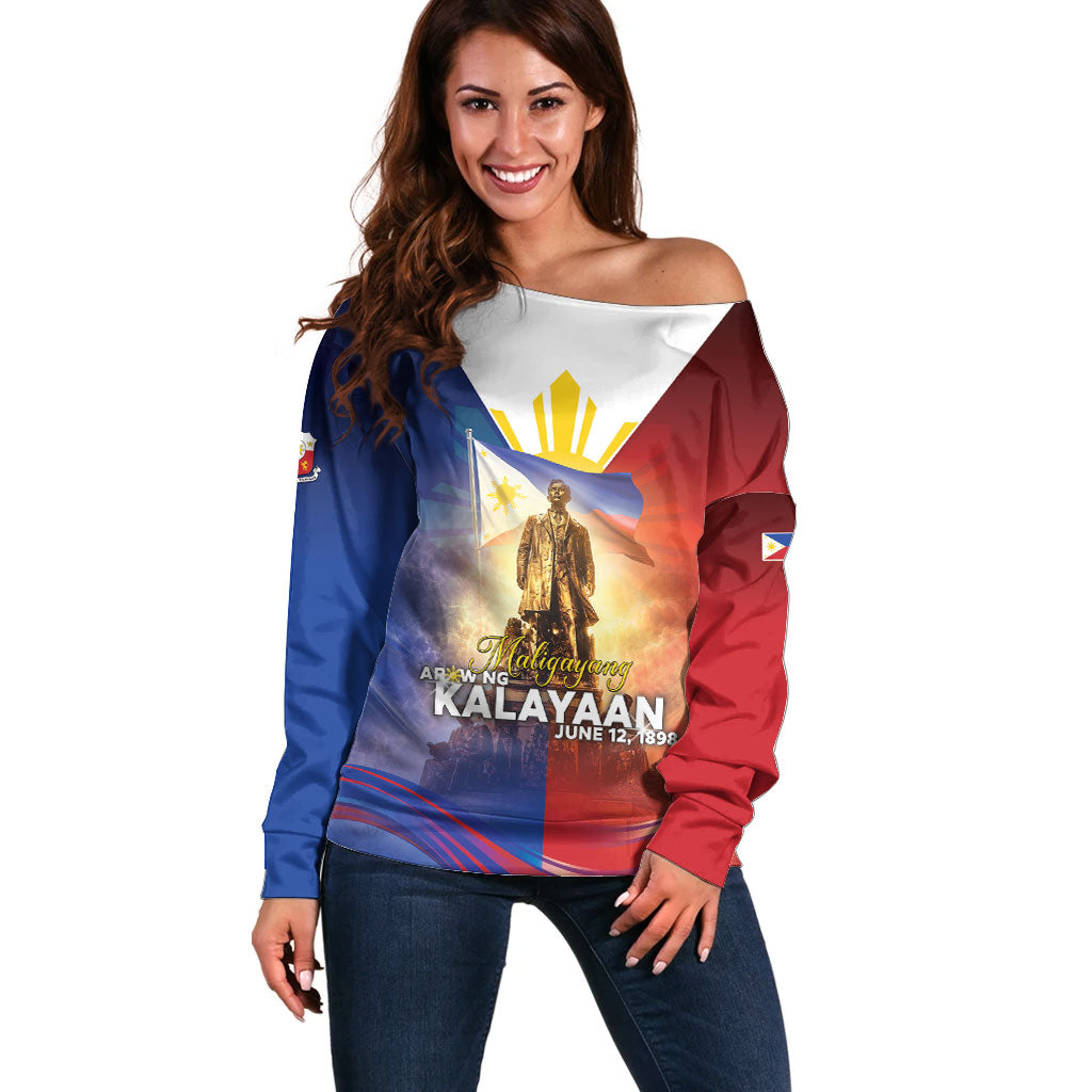Philippines Off Shoulder Sweater Maligayang Araw Ng Kalayaan