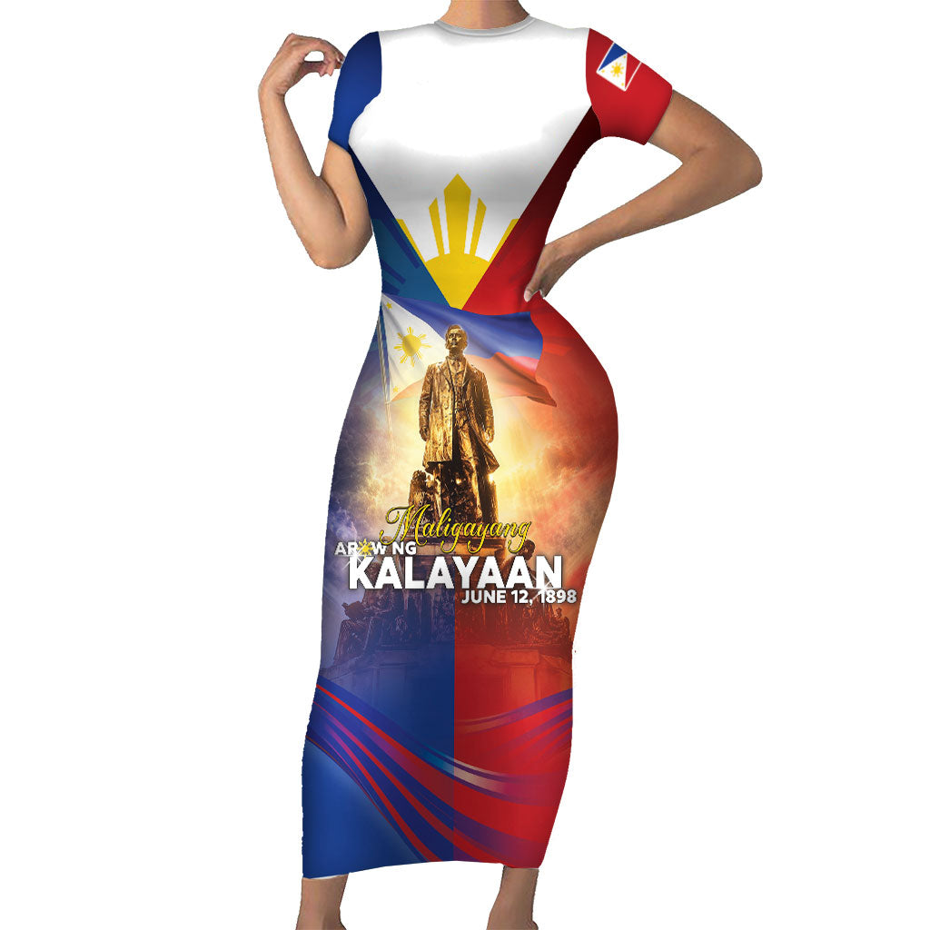 Philippines Short Sleeve Bodycon Dress Maligayang Araw Ng Kalayaan