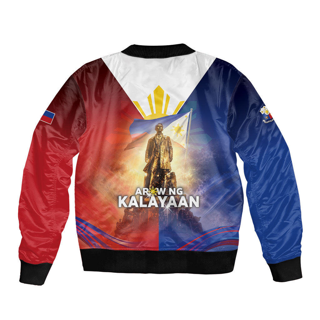 Philippines Sleeve Zip Bomber Jacket Maligayang Araw Ng Kalayaan