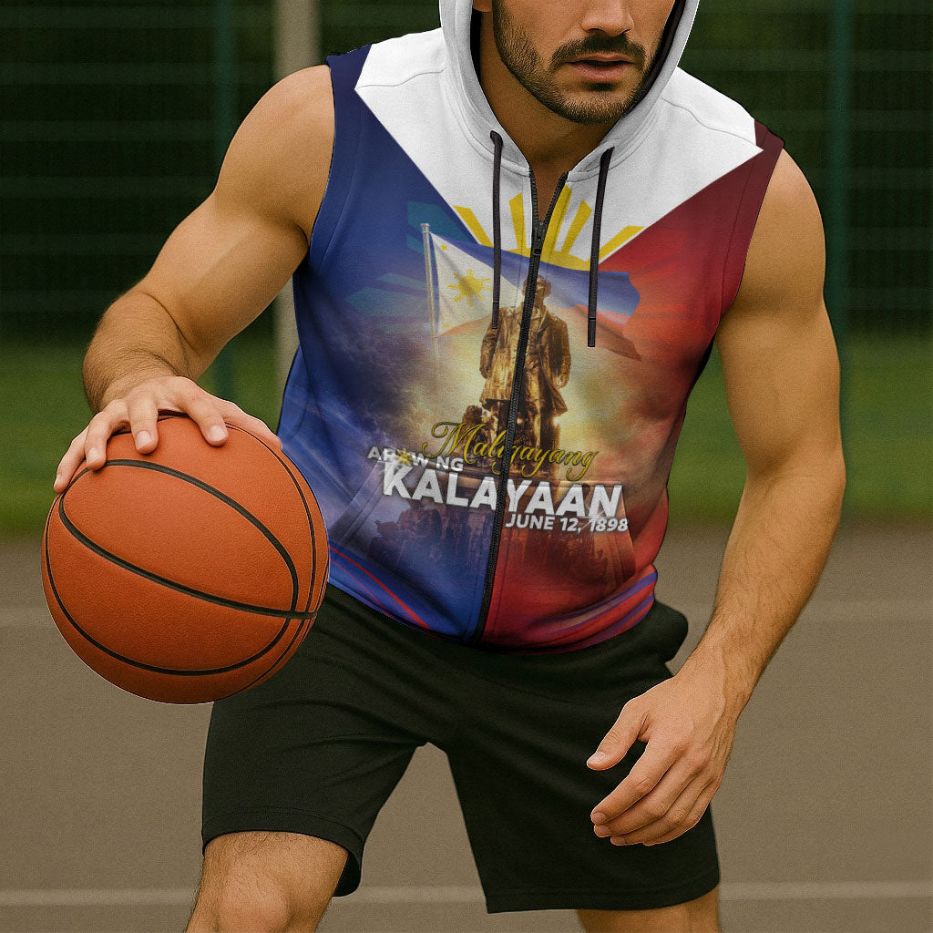 Philippines Sleeveless Zip Hoodie Maligayang Araw Ng Kalayaan