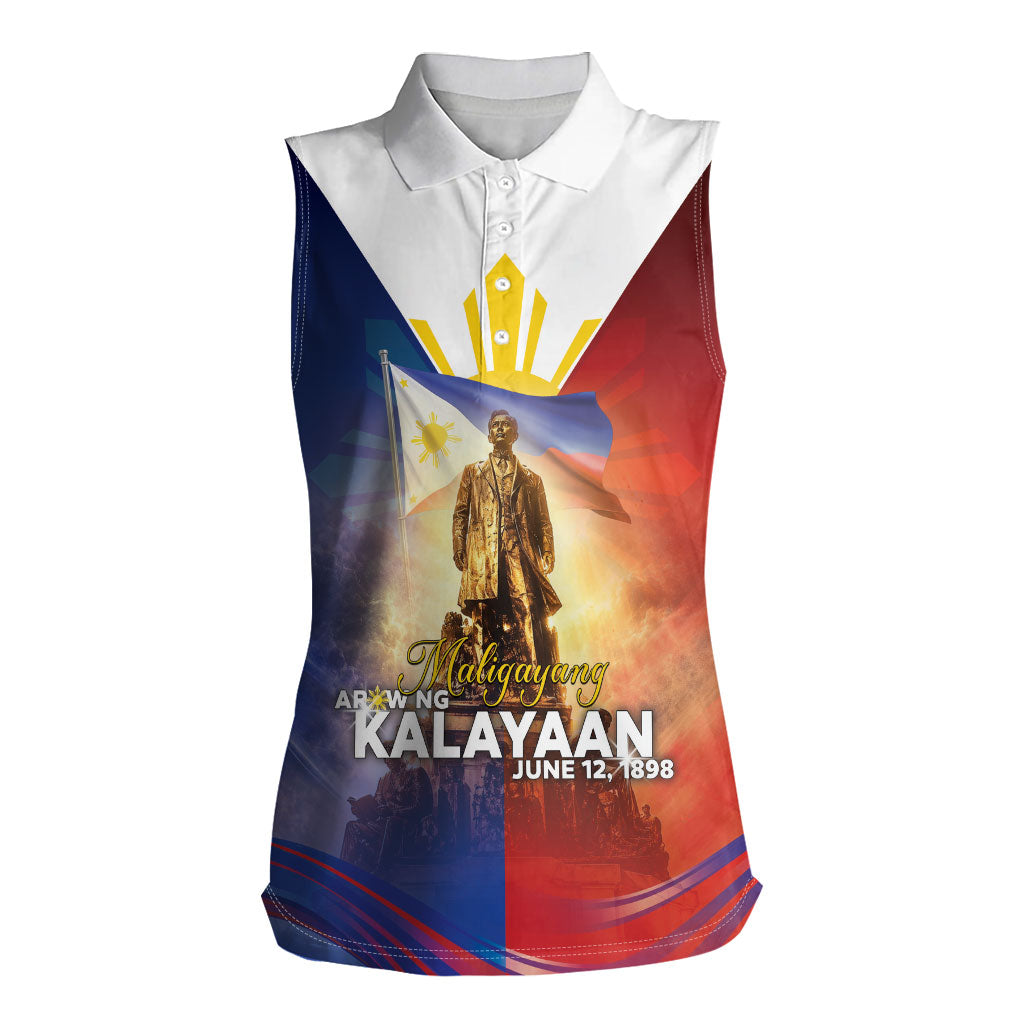 Philippines Women Sleeveless Polo Shirt Maligayang Araw Ng Kalayaan