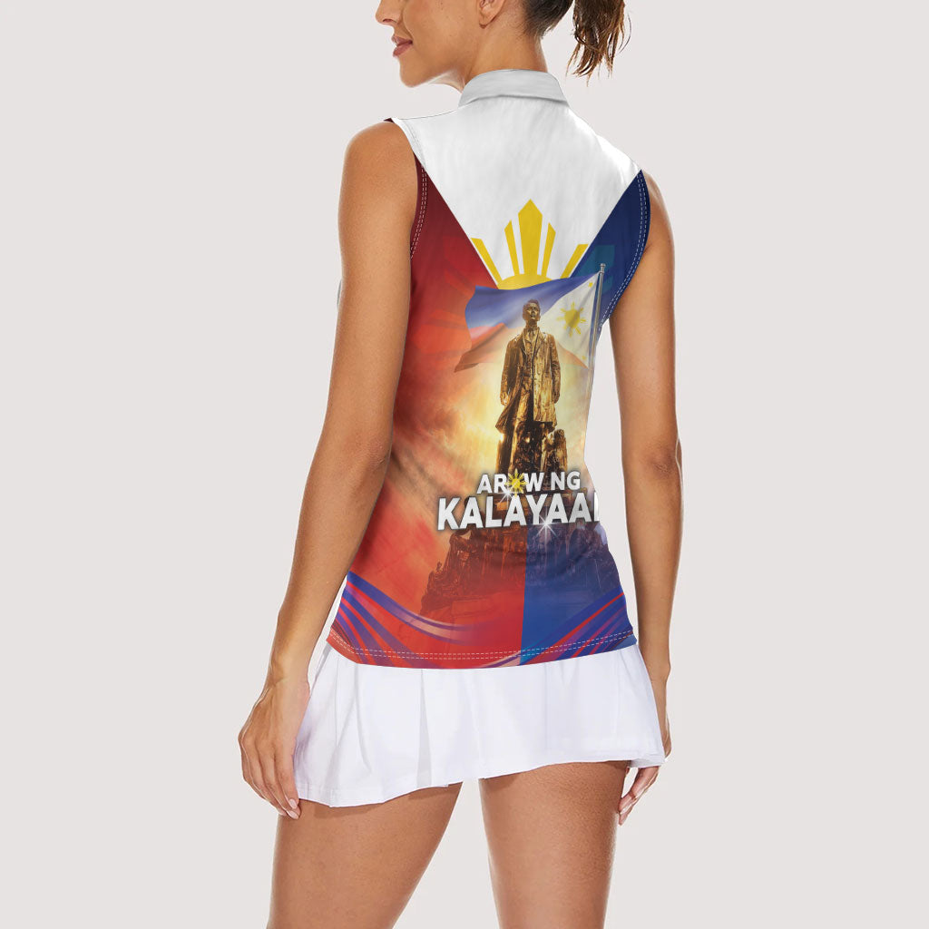 Philippines Women Sleeveless Polo Shirt Maligayang Araw Ng Kalayaan