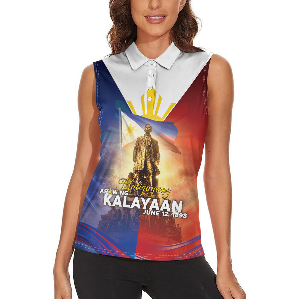 Philippines Women Sleeveless Polo Shirt Maligayang Araw Ng Kalayaan