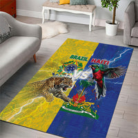 Brazil And Haiti Football Area Rug Jaguar With Kanson Wouj Special Style