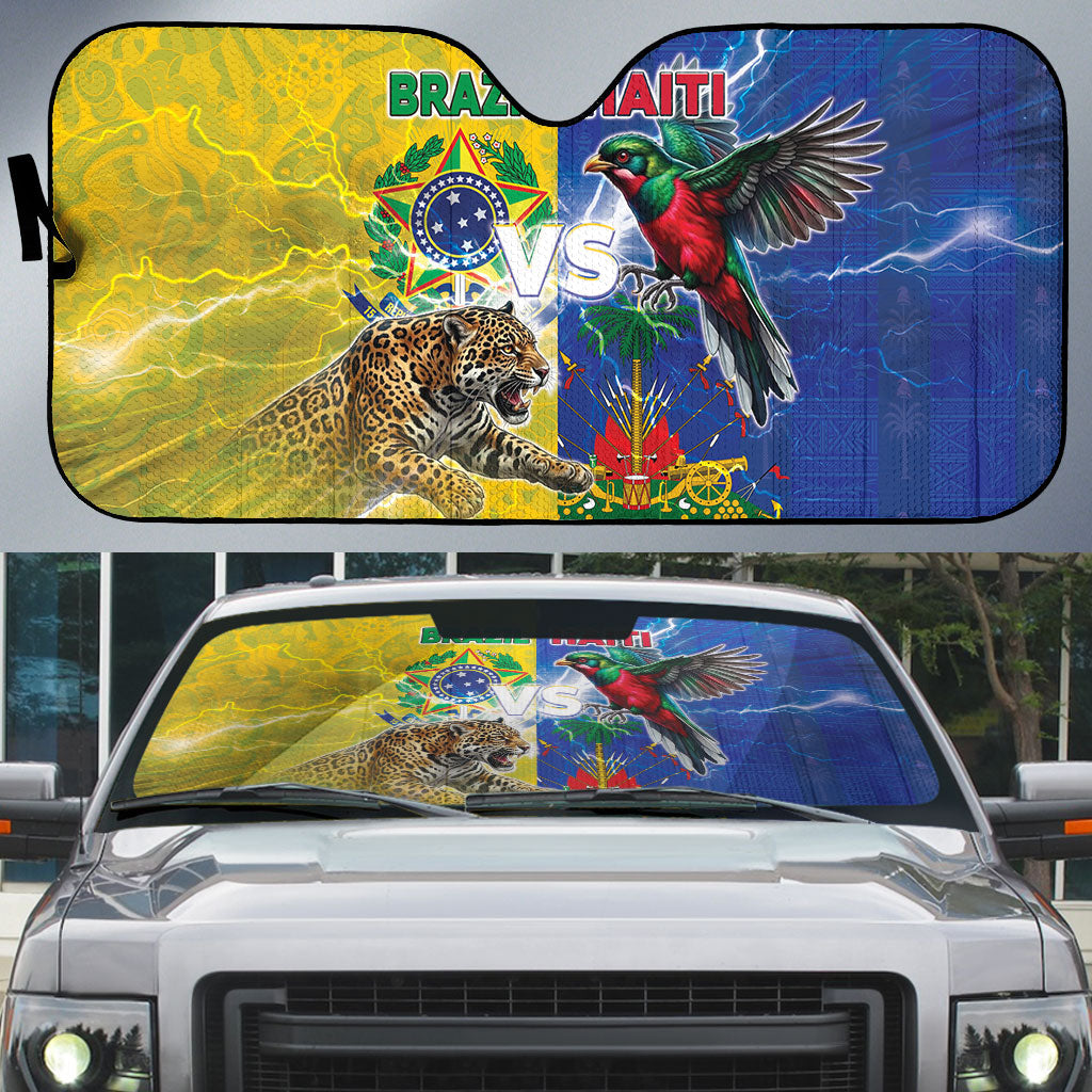 Brazil And Haiti Football Auto Sun Shade Jaguar With Kanson Wouj Special Style