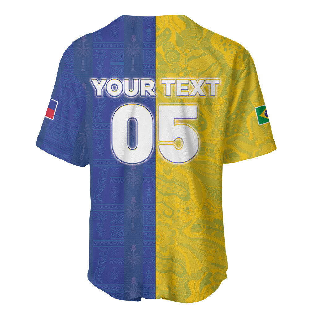 Custom Brazil And Haiti Football Baseball Jersey Jaguar With Kanson Wouj Special Style