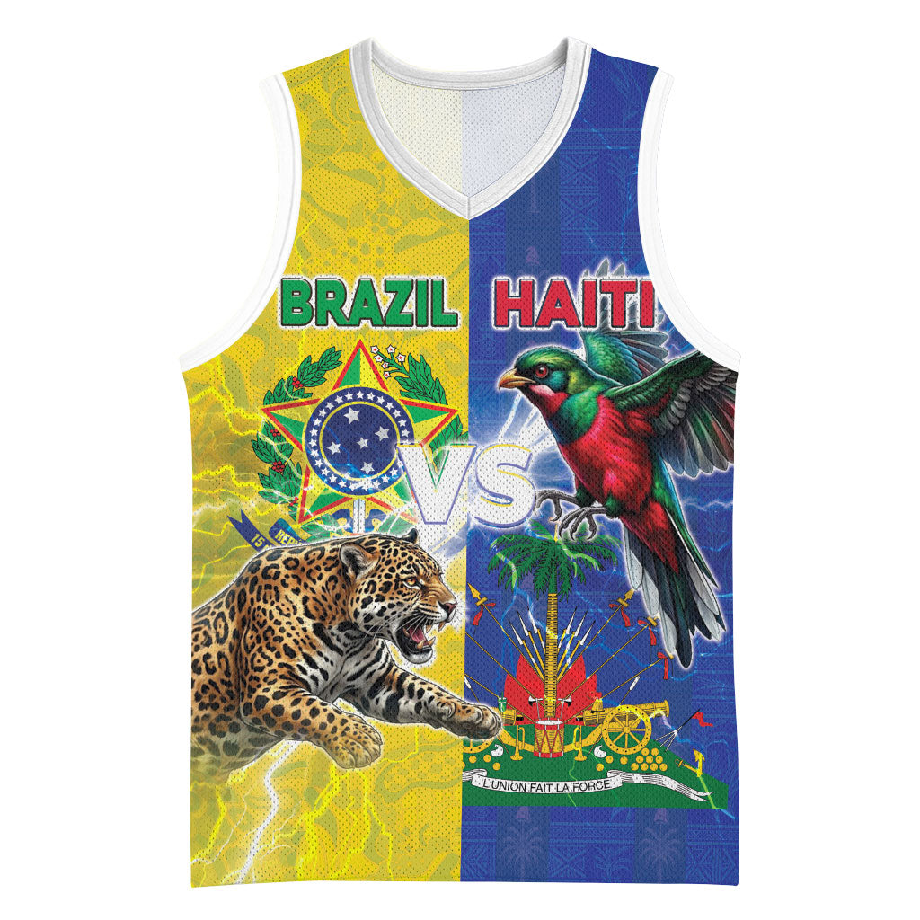 Custom Brazil And Haiti Football Basketball Jersey Jaguar With Kanson Wouj Special Style