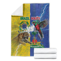 Brazil And Haiti Football Blanket Jaguar With Kanson Wouj Special Style
