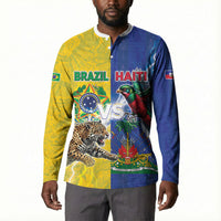 Custom Brazil And Haiti Football Button Sweatshirt Jaguar With Kanson Wouj Special Style