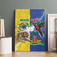 Brazil And Haiti Football Canvas Wall Art Jaguar With Kanson Wouj Special Style