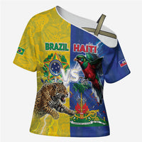 Custom Brazil And Haiti Football Cross Shoulder Shirt Jaguar With Kanson Wouj Special Style