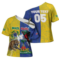 Custom Brazil And Haiti Football Cross Shoulder Shirt Jaguar With Kanson Wouj Special Style